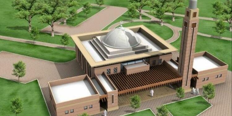FOTO: IST/MATAKALTENG - Desain Masjid yang akan dibangun di dalam Pondok Pesantren Ora Aji Assalam Jalan Tjilik Riwut Km 24 Palangka Raya. 