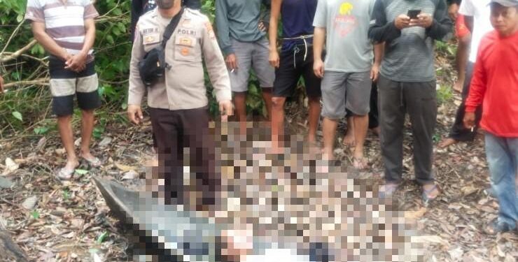 FOTO : IST/MATAKALTENG - Korban (Suri) setelah di evakuasi oleh Kepolisian bersama warga setempat usai bunuh diri di Danau Banjang.