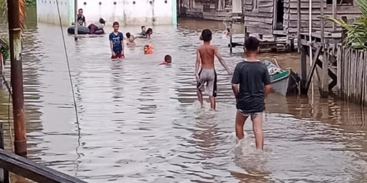 FOTO : Pemerintah Desa/MATAKALTENG - Banjir yang terjadi diwilayah Kotim.