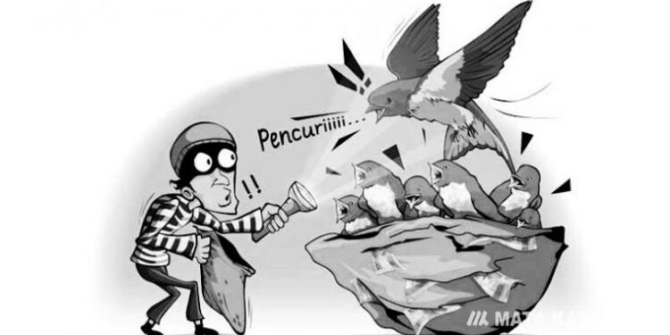 Ilustrasi pencurian sarang burung walet.