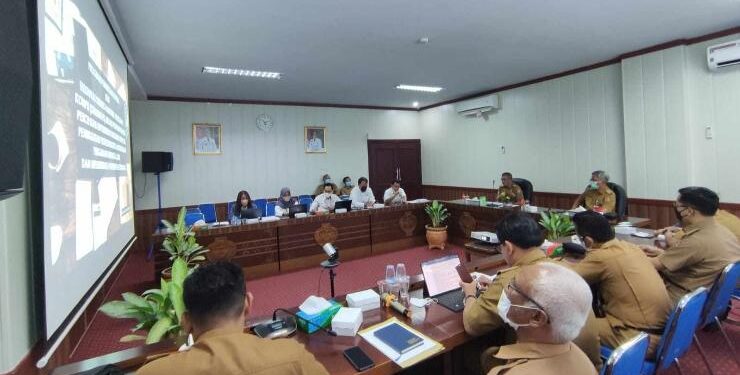 FOTO : OLIVIA/MATAKALTENG - Entry Meeting BPK RI Perwakilan Kalimantan Tengah (Kalteng) dan Strategi Nasional Pencegahan Korupsi (Stranas PK) dengan Pemerintah Provinsi Kalteng.