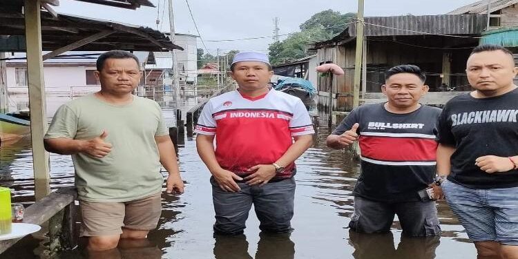 FOTO : DOKUMEN/MATAKALTENG - Kondisi banjir di Kecamatan MHU, beberapa waktu lalu.
