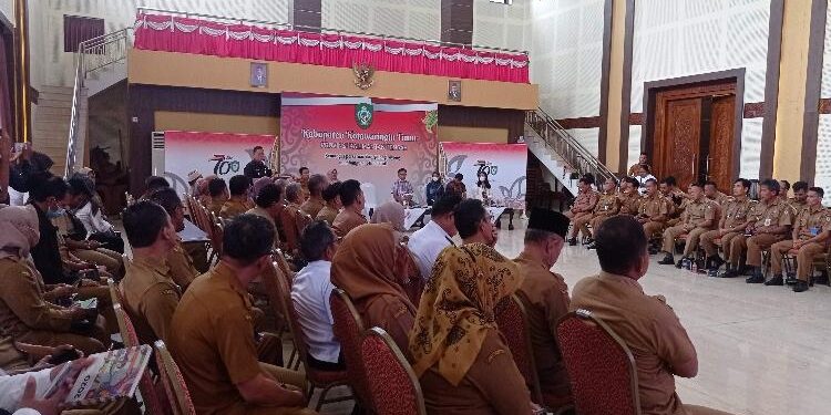 FOTO : DEVIANA/MATAKALTENG - Entry meeting Pemkab Kotim dengan BPK RI Perwakilan Kalteng, Senin 30 Januari 2023.