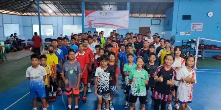 Para atlet pada saat hendak mengikuti seleksi Porprov 2023, di GOR Raka Palangka Raya.
