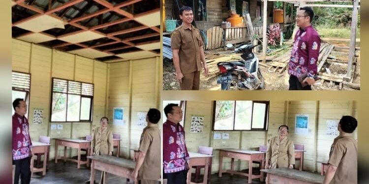 FOTO : DPRD/MATA KALTENG - Anggota DPRD Kotim dapil V, Hendra Sia saat melakukan reses perorangan di SDN 1 Tanjung Jorong, Kecamatan Tualan Hulu, Kotim, Selasa 14 Februari 2023.