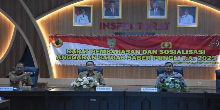 FOTO : MATAKALTENG - Rapat Pembahasan dan Sosialisasi Daftar Isian Pelaksanaan Anggaran (DIPA) Satgas Saber Pungli Tahun 2023.