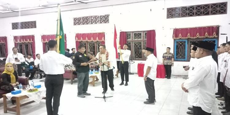 FOTO: ALDI SETIAWAN/MATA KALTENG - Suasana saat pengukuhan DPD Aspakindo Kabupaten Seruyan periode 2023-2028 di Gedung Serbaguna Kuala Pembuang, Kamis 9 Maret 2023 malam.