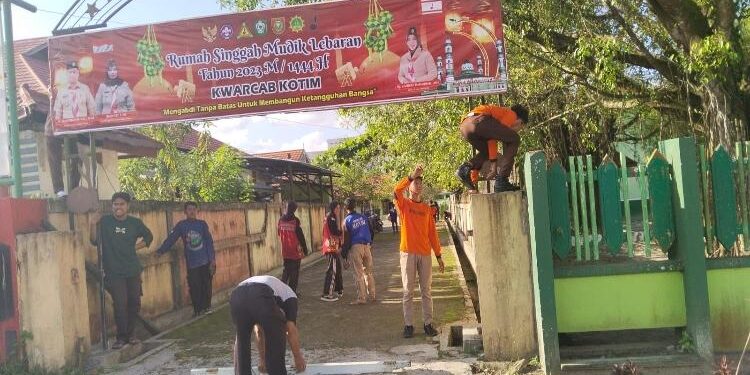 FOTO: AGUS/MATA KALTENG - Tempat rumah singgah pemudik 2023 yang disediakan Kwarcab Kotim, di Jalan A Yani Sampit, Selasa 11 April 2023.