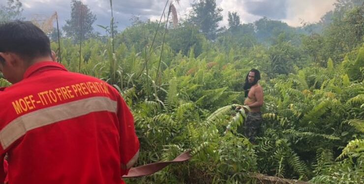 FOTO : DOK/MATAKALTENG - Proses pemadaman kebakaran lahan di Sampit.