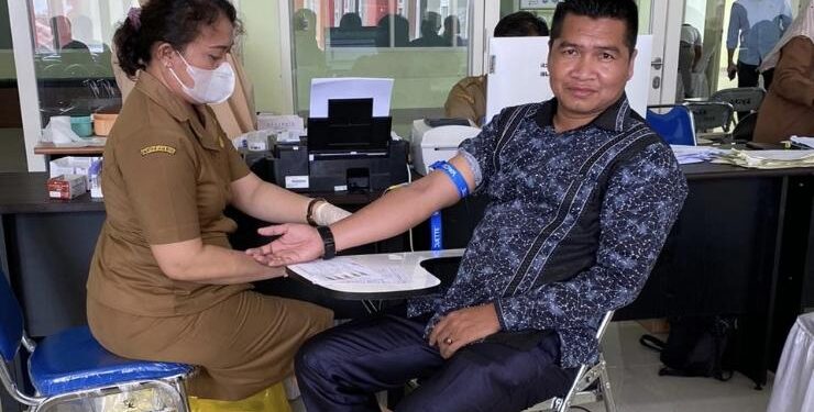 FOTO : DIAN/MATA KALTENG - Tes kesehatan Bacaleg yang diikuti M Abadi dari PKB di RSUD dr Murjani, Sampit, Rabu 3 Mei 2023.