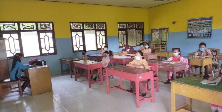 FOTO : Dok/DIAN MATA KALTENG - Suasana pembelajaran salah satu SMP di Kecamatan Cempaga.