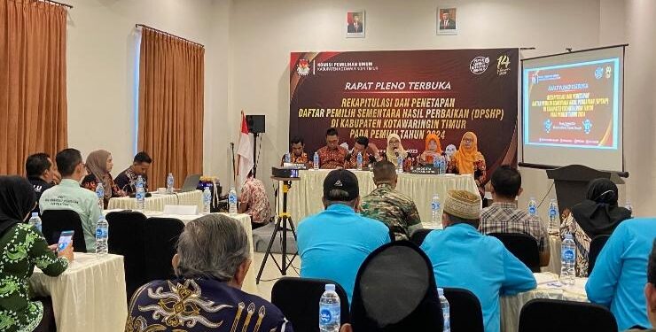 FOTO : DIAN/MATA KALTENG - Pleno pengumuman daftar pemilih sementara hasil perbaikan oleh KPU Kotim, Jumat 12 Mei 2023.