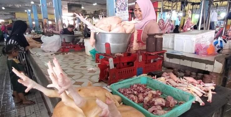 FOTO : DEVIANA/MATAKALTENG - Aktivitas pedagang di blok ikan pasar PPM Sampit, Selasa 31 Mei 2023.