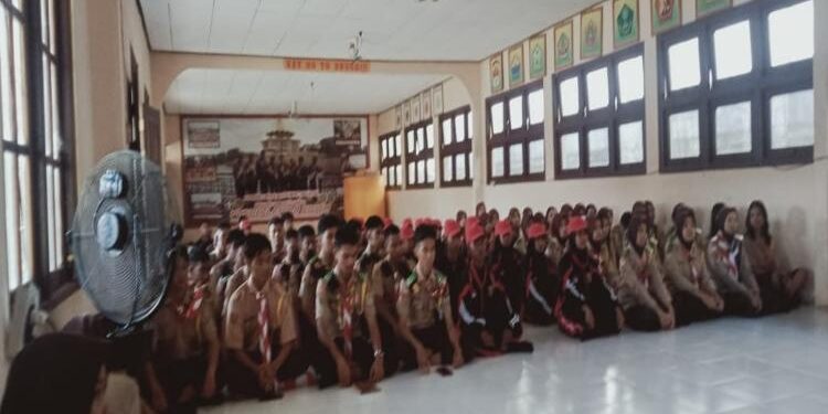 FOTO: KWARCAB Kotim/MATA KALTENG - Pemusatan latihan 4 kontingen kegiatan kepramukaan Kotim di Pusdiklatcab Kotim, Sabtu 20 Mei 2023.