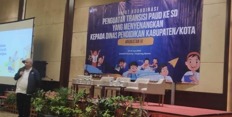 FOTO : DISDIK/MATA KALTENG - Rapat koordinasi penguatan transisi PAUD-SD menyenangkan kepada Dinas Pendidikan Kabupaten/Kota Angkatan VI di Tangerang Banten, Selasa 13 Juni 2023.