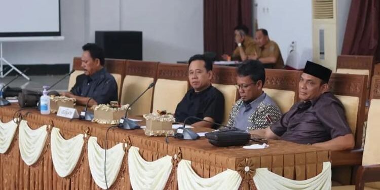 FOTO: IST/MATA KALTENG - Anggota DPRD Seruyan, Arahman (dua dari kanan) saat mengikuti RDP di aula Gedung DPRD Seruyan baru-baru ini.