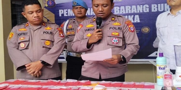 FOTO: DOK/MATAKALTENG - Barang bukti narkotika yang diamankan pihak Polres Kotim saat operasi Antik Telabang 2023 waktu lalu.