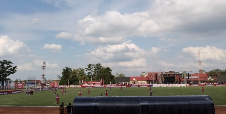 FOTO : AKH/MATAKALTENG - Cabang sepak bola Kabupaten Sukamara harus takluk 1-0 dari tuan rumah Sampit pada Selasa 25 Juli 2023 di Sampit
