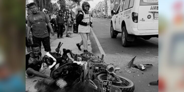 FOTO:IST/MATA KALTENG - Korban kecelakaan di KM 3, Kota Sampit, Kotim, Selasa, 8 Agustus 2023.
