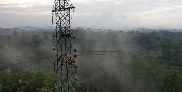 FOTO : IST PLN/MATAKALTENG - Petugas teknik bergerak cepat melakukan langkah-langkah penormalan jaringan distribusi yang terdampak gangguan