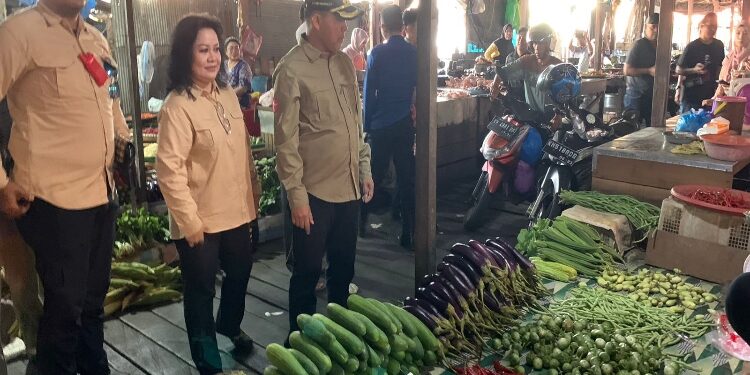 FOTO: MATAKALTENG - Penjabat (Pj) Bupati Barito Selatan (Barsel), Deddy Winarwan, saat meninjau Pasar Beringin.