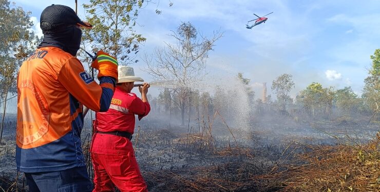 FOTO : BPBD/MATA KALTENG - Kebakaran lahan di Jalan Lingkar Selatan, Sampit, Sabtu 19 Agustus 2023.