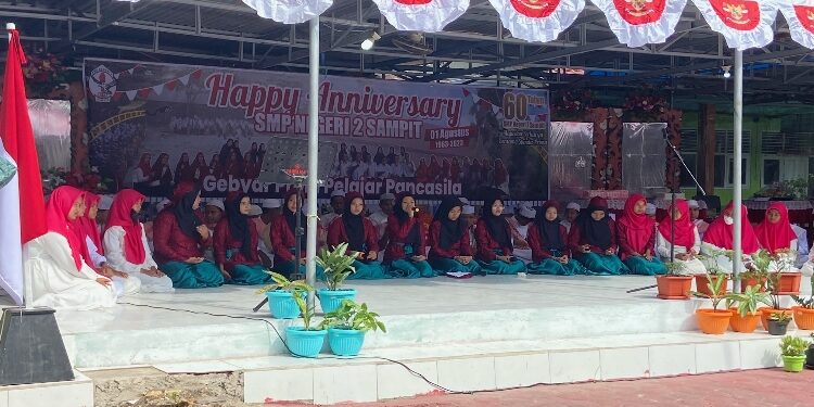FOTO: DIAN/MATA KALTENG - Acara ulang tahun SMPN 2 Sampit ke 60 tahun, 22 Agustus 2023.
