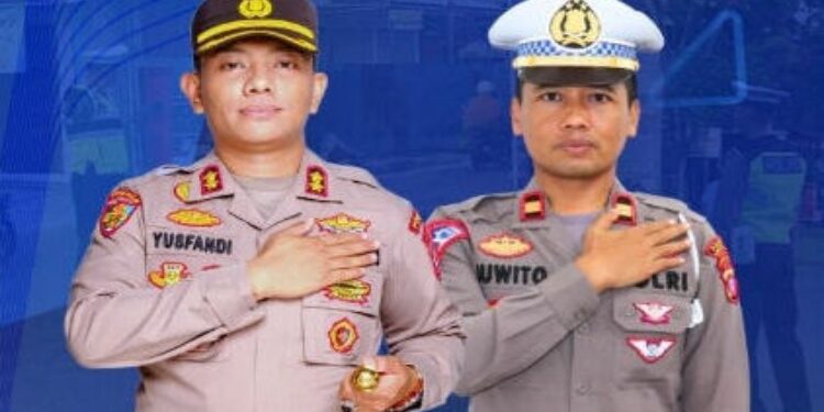 FOTO: IST/MATAKALTENG - Kapolres Barsel AKBP Yusfandi Usman, SIK., MIK di dampingi Kasat Lantas IPTU Juwito, SIK.