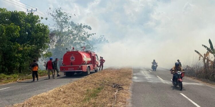 FOTO: IST/MATA KALTENG - Suasana saat terjadi karhutla di sekitaran wilayah dalam Kota Kuala Pembuang baru-baru ini.