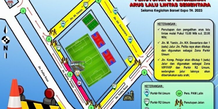 FOTO: MATAKALTENG - Informasi rekayasa lalu lintas pada Barsel Expo.