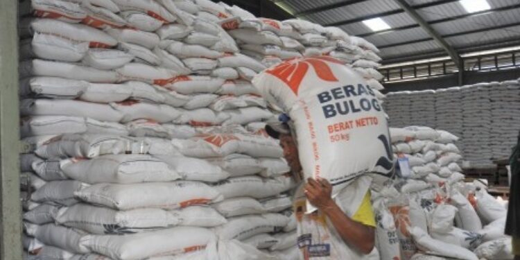 FOTO: NICO/MATAKALTENG - Stokk beras Cadangan Beras Pemerintah (CBP) pada Bulog Buntok.