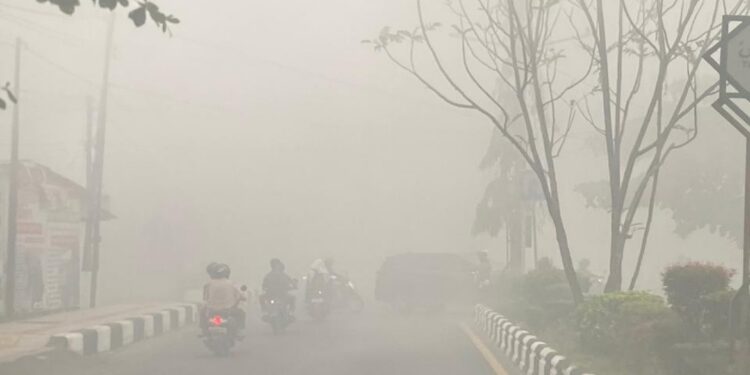 FOTO: IST/MATAKALTENG - Kondisi Kota Sampit di pagi hari, Senin 2 Oktober 2023.
