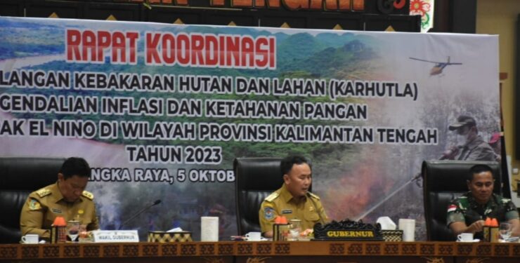 FOTO : IST/MATAKALTENG - Gelar Rakor Karhutla, Inflasi dan ketahanan pangan, Gubernur ajak seluruh stakeholder bergerak bersama.