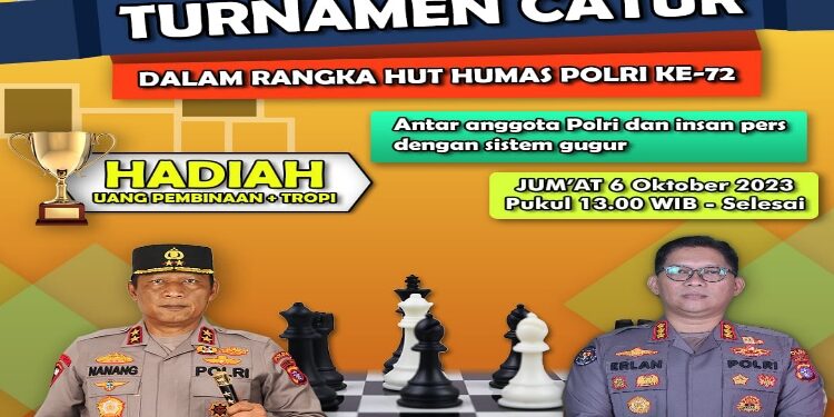 FOTO: MATAKALTENG - Poster Turnamen Catur HUT Humas Polri Ke-72.