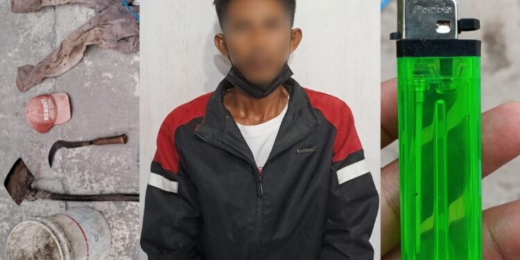 FOTO: MATAKALTENG - Terduga pelaku beserta barang bukti, saat berhasil diamankan jajaran Tipidter Satreskrim Polresta Palangka Raya.