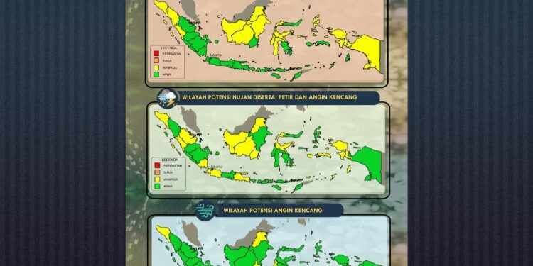 FOTO: BMKG/MATA KALTENG - Peta peringatan dini cuaca wilayah Indonesia, 17 Oktober 2023.