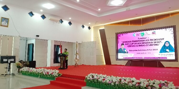 FOTO: AKH/MATAKALTENG - Pj Bupati Sukamara saat membuka seminar pemberian ASI Eksklusif.