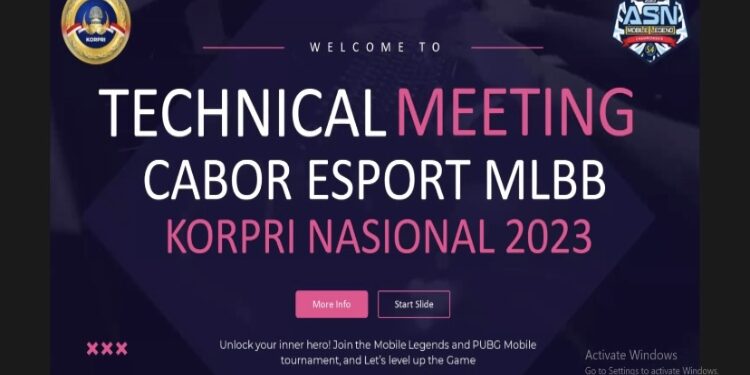 FOTO: IST/MATA KALTENG - Technical Meeting Cabor E Sport KORPRI Nasional 2023.
