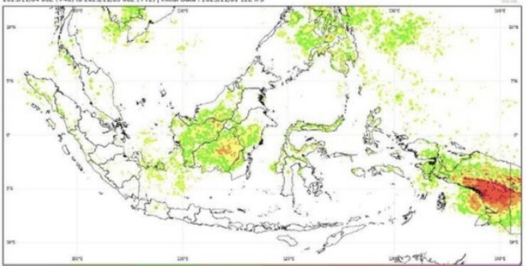 FOTO : BMKG/MATA KALTENG - Peta potensi terjadi hujan di sejumlah wilayah di Indonesia pada tanggal 3 hingga 9 November 2023.