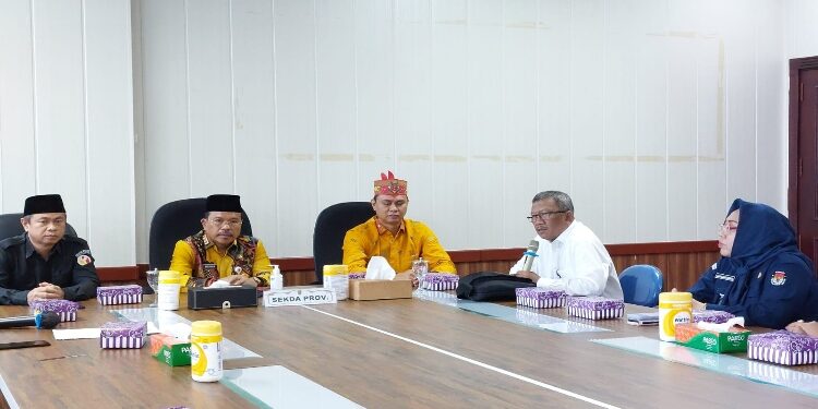 FOTO: IST/MATAKALTENG - Kaban Kesbangpol, Katma F Dirun saat memberikan sambut di pada acara Penandatanganan NPHD.