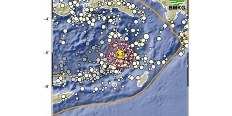 FOTO: BMKG/MATA KALTENG - Informasi gempa di Laut Banda, 11 November 2023.