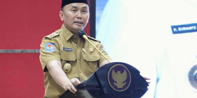 FOTO: MATAKALTENG - Gubernur Kalteng H. Sugianto Sabran sampaikan sambutan pada Rakor Penyelenggaraan Pemerintahan Desa.