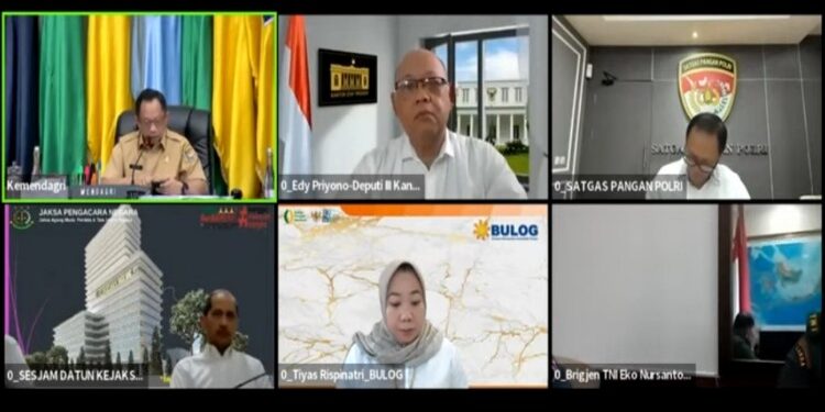 FOTO: MATAKALTENG - Rakor Pengendalian Inflasi Tahun 2023 secara virtual.