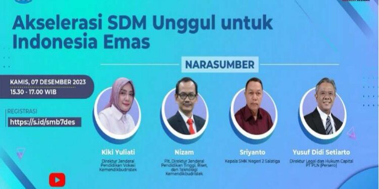 Foto: IST/MATA KALTENG - webinar Silaturahmi Merdeka Belajar oleh Kemendikbud Ristek, 7 Desember 2023.