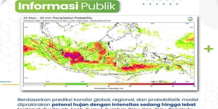 FOTO:BMKG/MATA KALTENG - Wilayah terdampak cuaca ekstrem dari informasi BMKG.