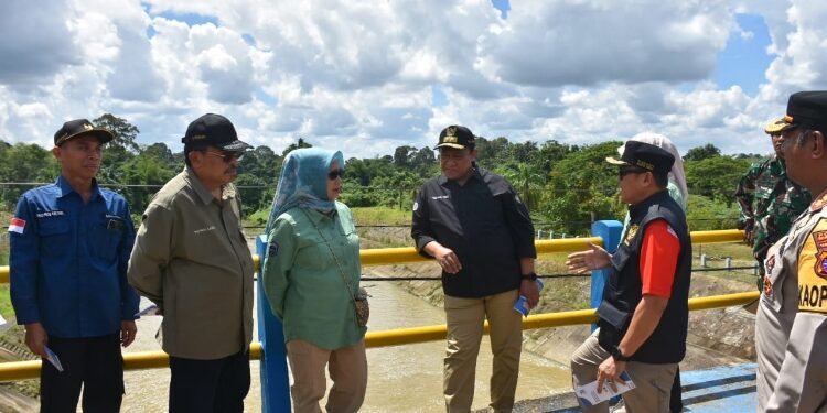 FOTO: IST/MATAKALTENG - Wagub saat meninjau Bendungan Karau di Bartim.