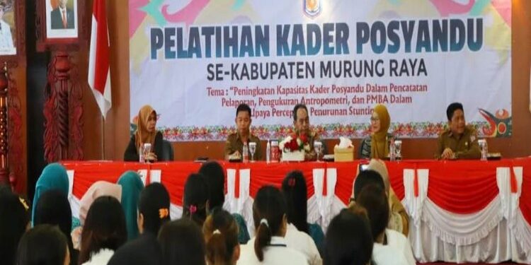 FOTO: MATAKALTENG - Pemerintah Kabupaten (Pemkab) Murung Raya (Mura) menggelar pelatihan kader posyandu.