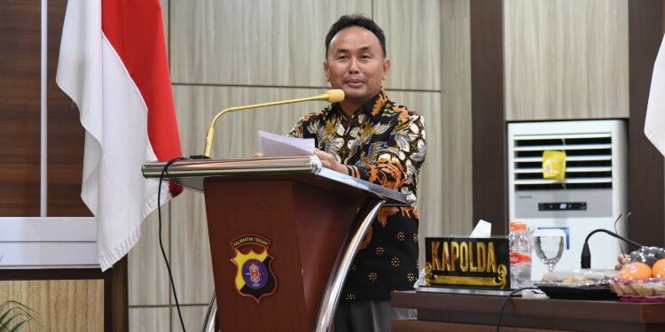 FOTO: MATAKALTENG - Gubernur Sugianto Sabran menyampaikan sambutan dalam Rakor Satgas PKS di Wilayah Hukum Kalteng.