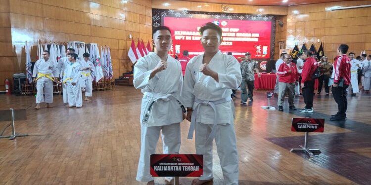 FOTO: MATAKALTENG - Dua orang atlet Rutan Kelas IIA Palangka Raya, saat bertanding mewakili Kanwil Kemenkumham Kalteng.