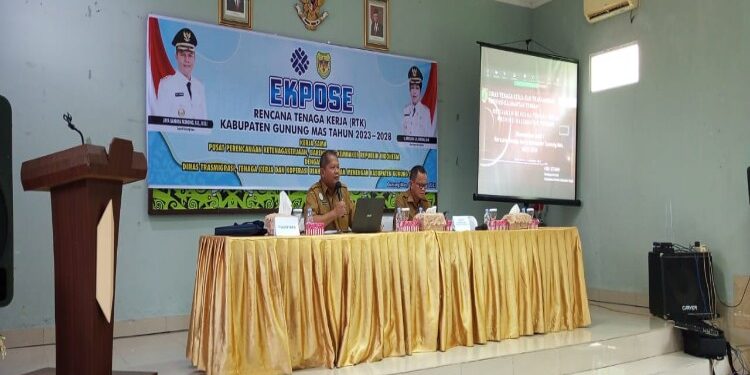 FOTO: MATAKALTENG - Kegiatan Ekspose Rencana Tenaga Kerja Daerah (RTKD) Kabupaten Gunung Mas.